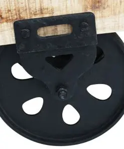 vidaXL Coffee Table with Wheels Rough Mango Wood