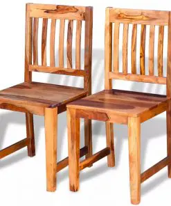 vidaXL Dining Chairs 2 pcs Solid Sheesham Wood