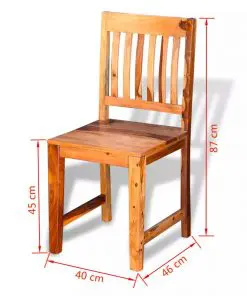 vidaXL Dining Chairs 2 pcs Solid Sheesham Wood