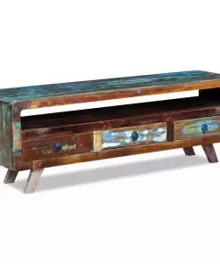 vidaXL TV Cabinet with 3 Drawers Solid Reclaimed Wood