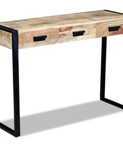vidaXL Console Table with 3 Drawers Solid Mango Wood 110x35x78 cm