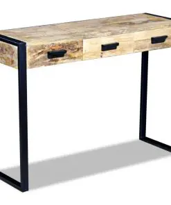 vidaXL Console Table with 3 Drawers Solid Mango Wood 110x35x78 cm