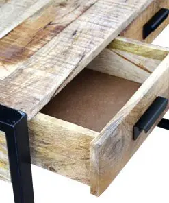 vidaXL Console Table with 3 Drawers Solid Mango Wood 110x35x78 cm