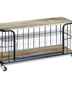 vidaXL TV Cabinet Solid Mango Wood 100x40x45 cm