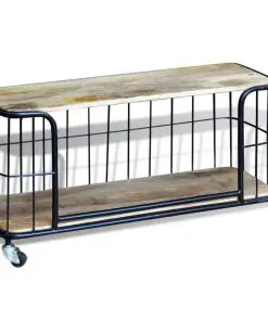 vidaXL TV Cabinet Solid Mango Wood 100x40x45 cm