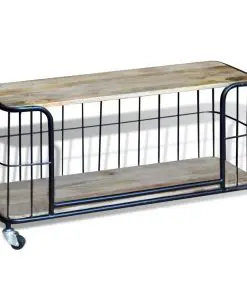 vidaXL TV Cabinet Solid Mango Wood 100x40x45 cm