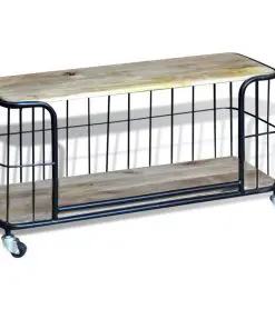 vidaXL TV Cabinet Solid Mango Wood 100x40x45 cm