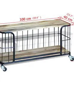 vidaXL TV Cabinet Solid Mango Wood 100x40x45 cm