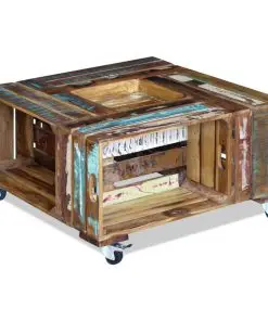 vidaXL Coffee Table Solid Reclaimed Wood 70x70x35 cm