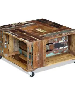 vidaXL Coffee Table Solid Reclaimed Wood 70x70x35 cm