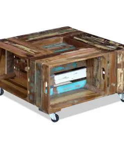 vidaXL Coffee Table Solid Reclaimed Wood 70x70x35 cm