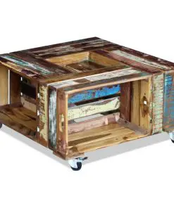 vidaXL Coffee Table Solid Reclaimed Wood 70x70x35 cm