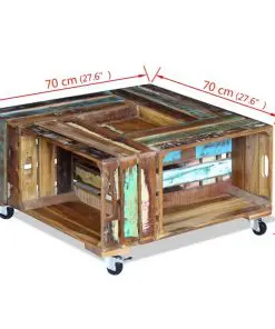 vidaXL Coffee Table Solid Reclaimed Wood 70x70x35 cm
