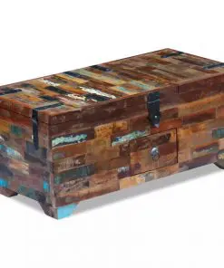vidaXL Coffee Table Box Chest Solid Reclaimed Wood 80x40x35 cm