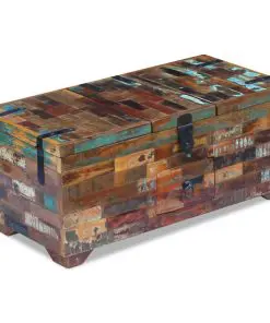 vidaXL Coffee Table Box Chest Solid Reclaimed Wood 80x40x35 cm