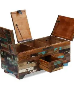 vidaXL Coffee Table Box Chest Solid Reclaimed Wood 80x40x35 cm
