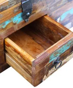 vidaXL Coffee Table Box Chest Solid Reclaimed Wood 80x40x35 cm