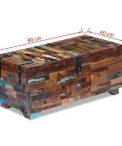 vidaXL Coffee Table Box Chest Solid Reclaimed Wood 80x40x35 cm