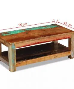 vidaXL Coffee Table Solid Reclaimed Wood 90x45x35 cm