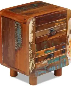 vidaXL Night Cabinet Solid Reclaimed Wood 43x33x51 cm