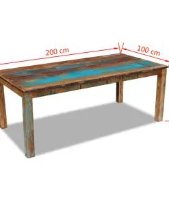 vidaXL Dining Table Solid Reclaimed Wood 200x100x76 cm