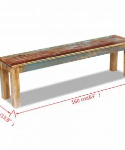 vidaXL Bench Solid Reclaimed Wood 160x35x46 cm