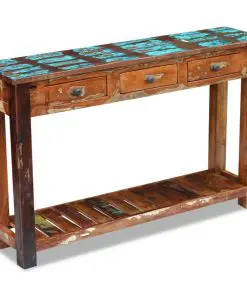 vidaXL Console Table Solid Reclaimed Wood 120x30x76 cm