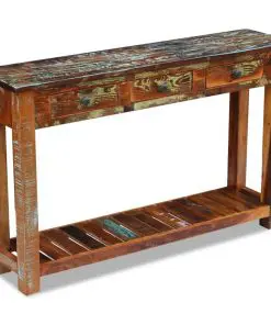 vidaXL Console Table Solid Reclaimed Wood 120x30x76 cm
