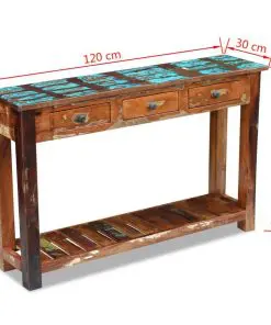 vidaXL Console Table Solid Reclaimed Wood 120x30x76 cm