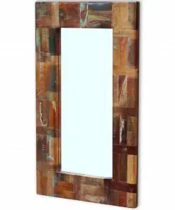 vidaXL Mirror Solid Reclaimed Wood 80×50 cm
