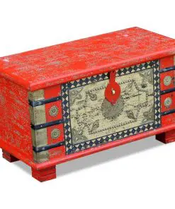vidaXL Storage Chest Red Mango Wood 80x40x45 cm