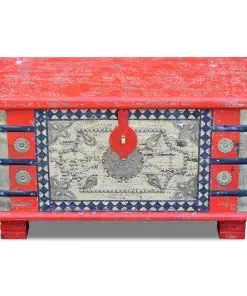 vidaXL Storage Chest Red Mango Wood 80x40x45 cm