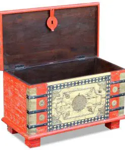 vidaXL Storage Chest Red Mango Wood 80x40x45 cm