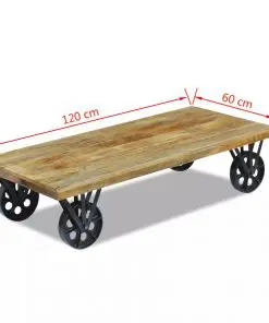 vidaXL Coffee Table Mango Wood 120x60x30 cm