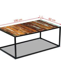 vidaXL Coffee Table Solid Reclaimed Wood 100x60x40 cm
