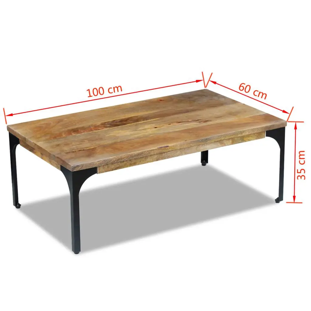 vidaXL Coffee Table Mango Wood 100x60x35 cm