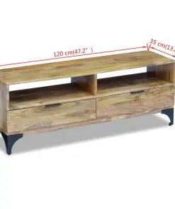 vidaXL TV Stand Mango Wood 120x35x45 cm