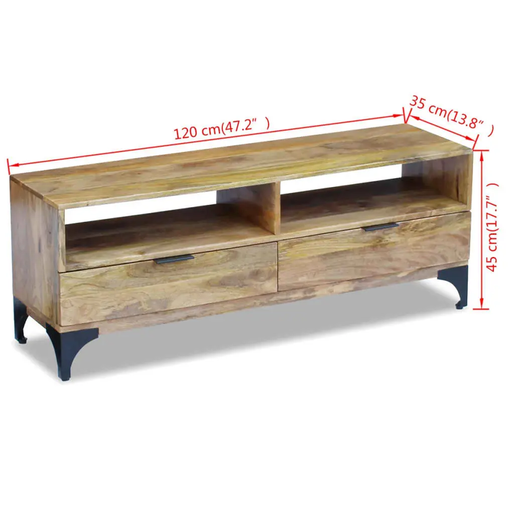 vidaXL TV Stand Mango Wood 120x35x45 cm