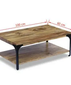 vidaXL Coffee Table Mango Wood 100x60x38 cm