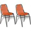 vidaXL Dining Chairs 2 pcs Brown Real Leather