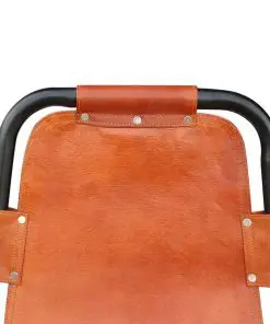 vidaXL Dining Chairs 2 pcs Brown Real Leather