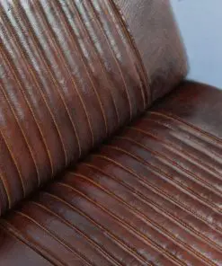 vidaXL Tub Chair Dark Brown Real Leather