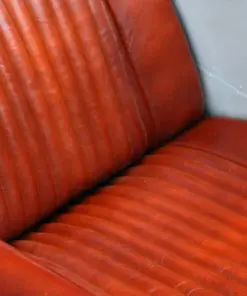 vidaXL Tub Chair Light Brown Real Leather