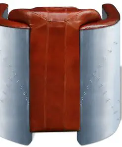 vidaXL Tub Chair Light Brown Real Leather