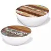 vidaXL Two Piece Bowl Shaped Coffee Table Set Solid Reclaimed Wood vidaXL Two Piece Bowl Shaped Coffee Table Set Solid Reclaimed Wood