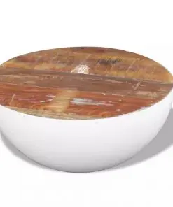 vidaXL Bowl Shaped Coffee Table Solid Reclaimed Wood 60x60x30 cm