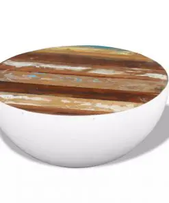 vidaXL Bowl Shaped Coffee Table Solid Reclaimed Wood 60x60x30 cm