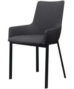 vidaXL Dining Chairs 4 pcs Dark Grey Fabric