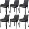 vidaXL Dining Chairs 6 pcs Dark Grey Fabric