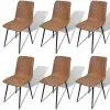 vidaXL Dining Chairs 6 pcs Brown Faux Leather